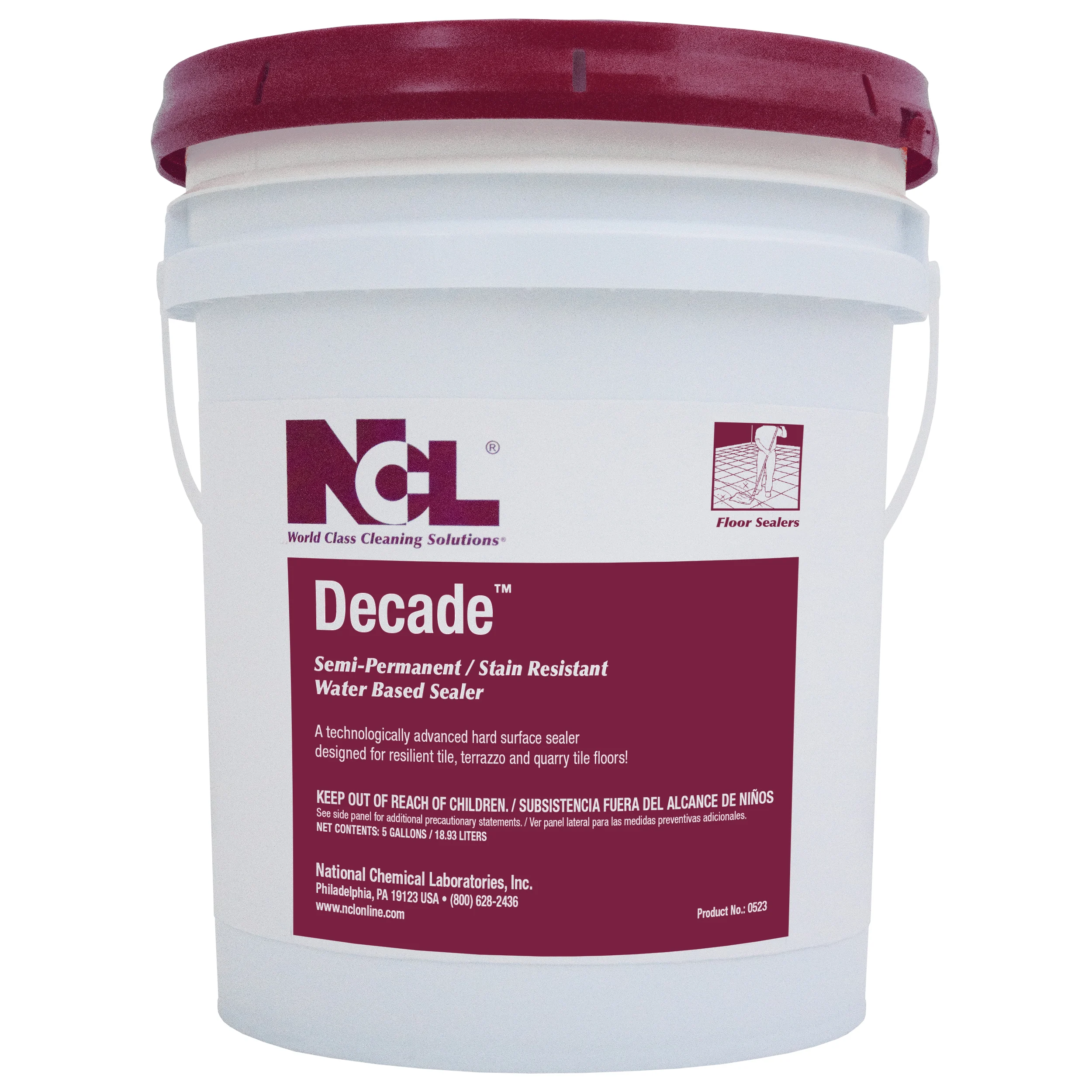 0523-21_Decade_5_gal.webp DECADE Semi-Permanent / Stain Resistant Water Based Sealer 5 Gal. Pail (NCL0523-21)